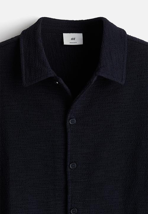 H&M - Regular fit textured shirt - navy blue