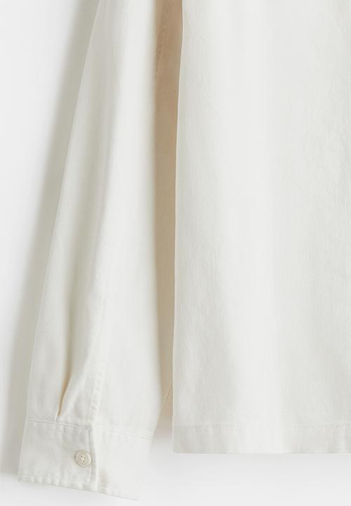 H&M - Regular fit cotton twill overshirt - white