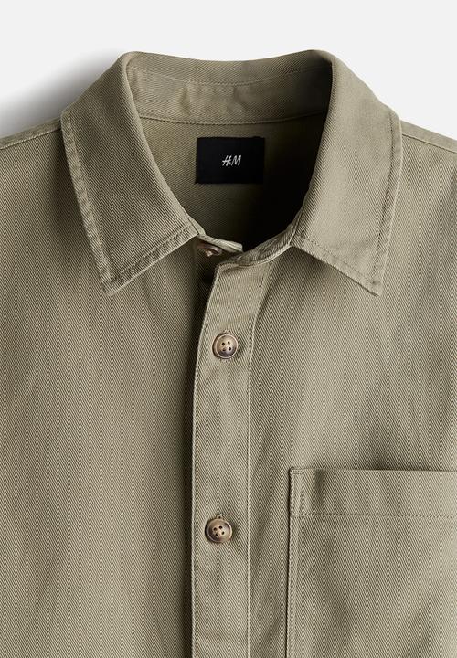 H&M - Regular fit cotton twill overshirt - khaki green