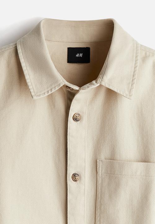 H&M - Regular fit cotton twill overshirt - beige