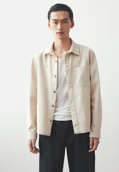 H&M - Regular fit cotton twill overshirt - beige