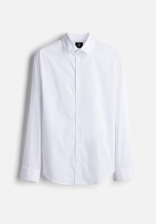 Slim fit stretch shirt - white - 1257590001