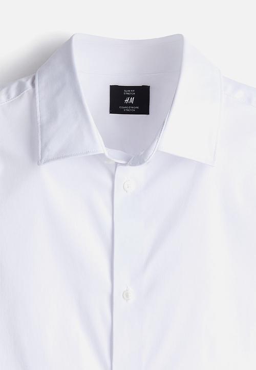 H&M - Slim fit stretch shirt - white
