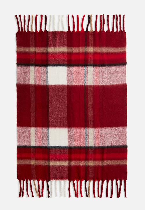 H&M - Patterned blanket - red checked