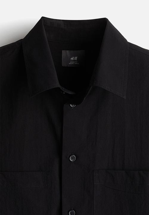 H&M - Regular fit short-sleeved shirt - black