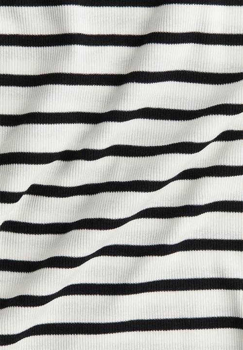 H&M - Ribbed jersey top - white striped