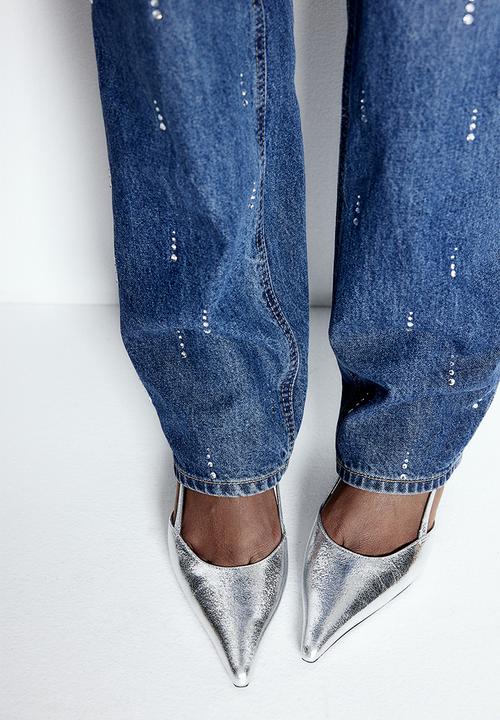 H&M - Pointed slingback court shoes - silver-coloured