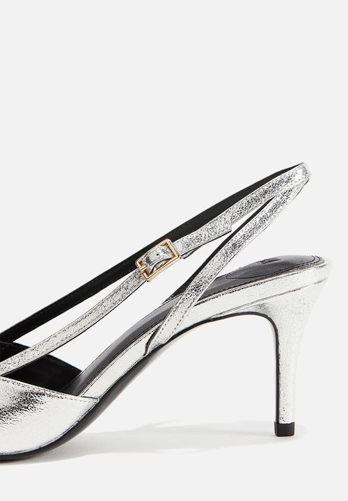 H&M - Pointed slingback court shoes - silver-coloured