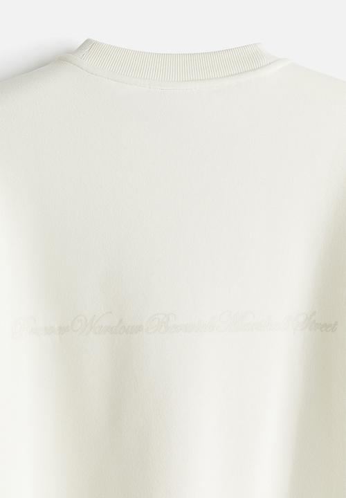 H&M - Embroidered sweatshirt - cream