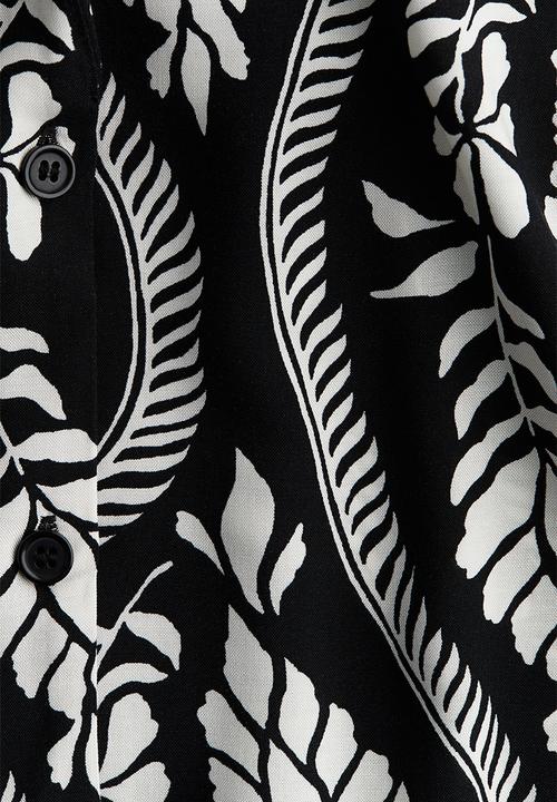 H&M - Resort shirt - black white patterned