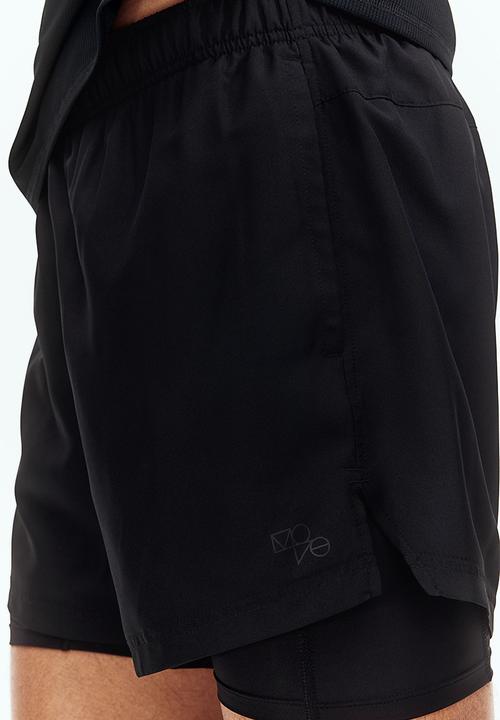 H&M - Double-layered sports shorts with drymove™ - black
