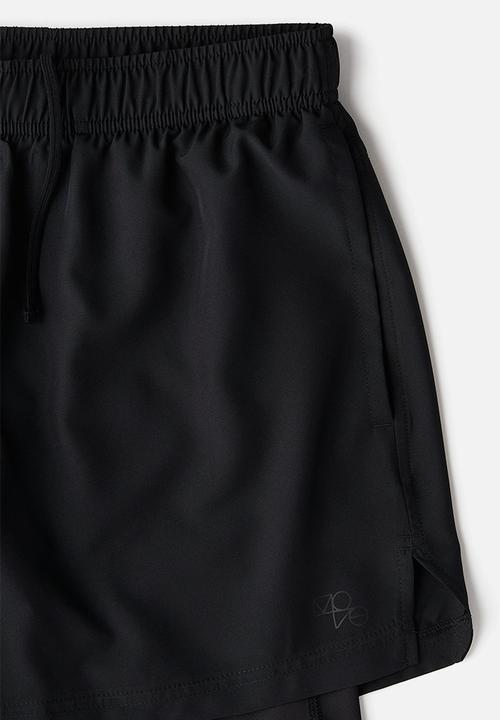H&M - Double-layered sports shorts with drymove™ - black