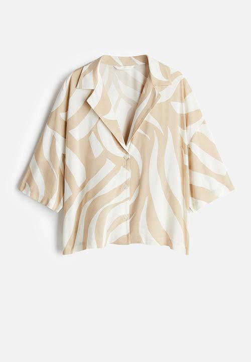 H&M - Resort shirt - cream beige patterned