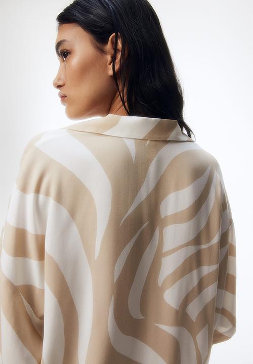 H&M - Resort shirt - cream beige patterned