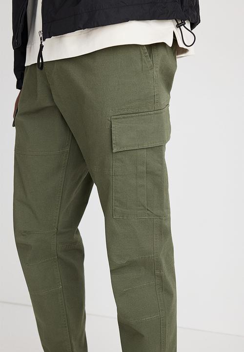 H&M - Slim fit cargo trousers - khaki green
