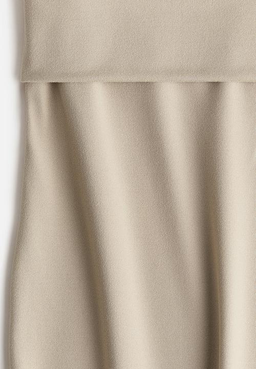 H&M - Foldover-waist maxi skirt - light beige