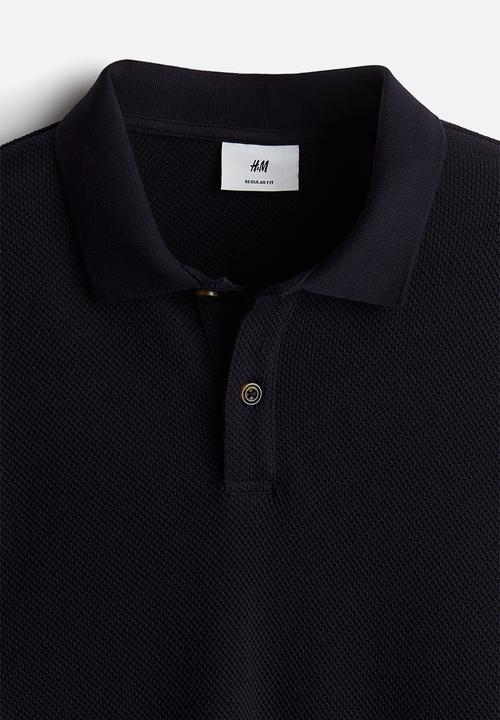 H&M - Regular fit piqué polo shirt - navy blue