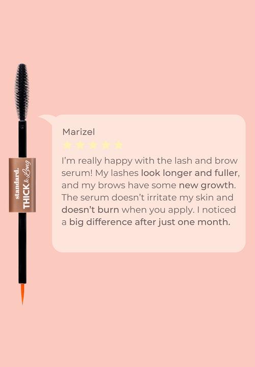 Standard Beauty - Peptide Thick & Long™ Lash & Brow Growth Serum with Hyaluronic Acid, Castor Oil  & Peptides