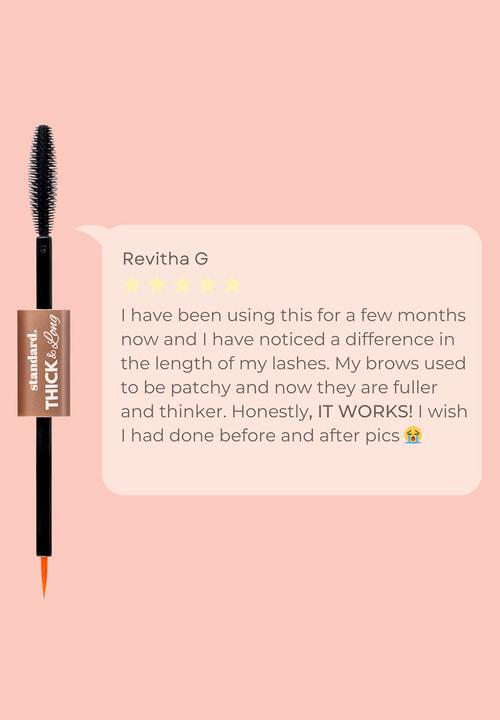 Standard Beauty - Peptide Thick & Long™ Lash & Brow Growth Serum with Hyaluronic Acid, Castor Oil  & Peptides