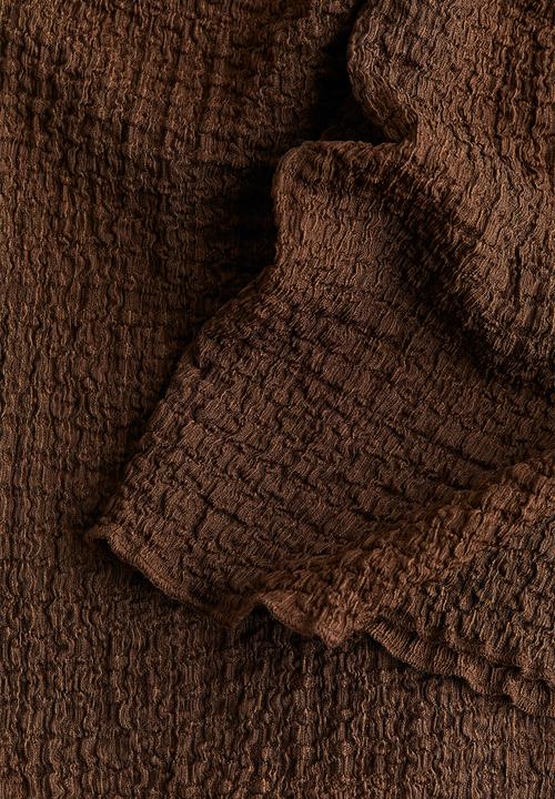 H&M - Wide crinkled trousers - dark brown