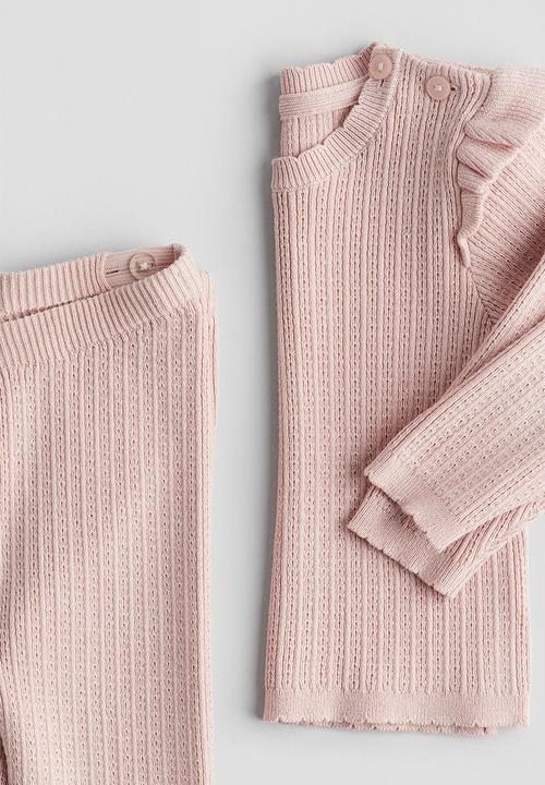 H&M - 2 Piece pointelle-knit set - pink