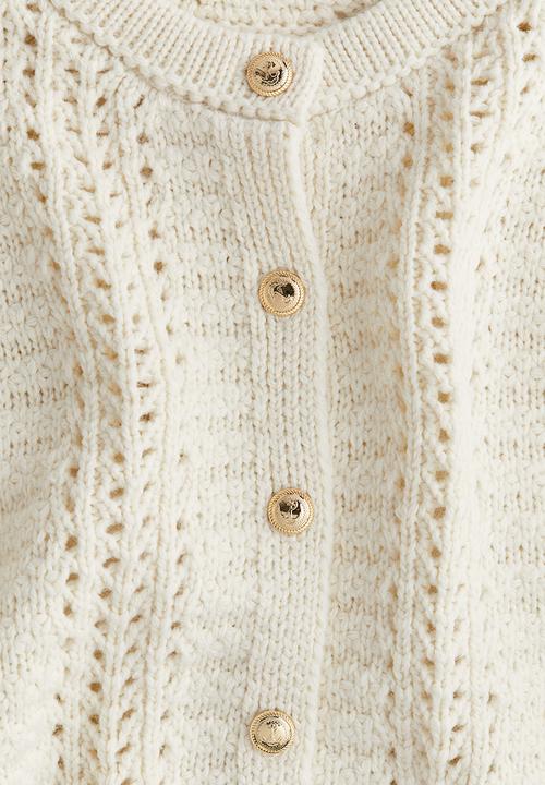 H&M - Pointelle-knit cardigan - cream