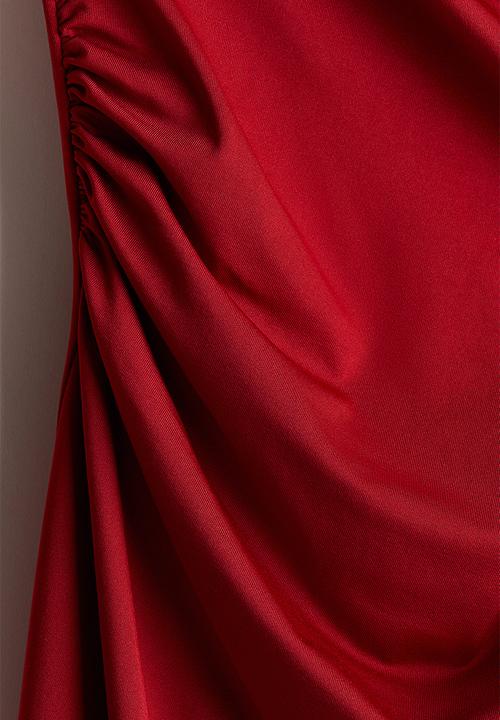 H&M - Draped bodycon dress - dark red