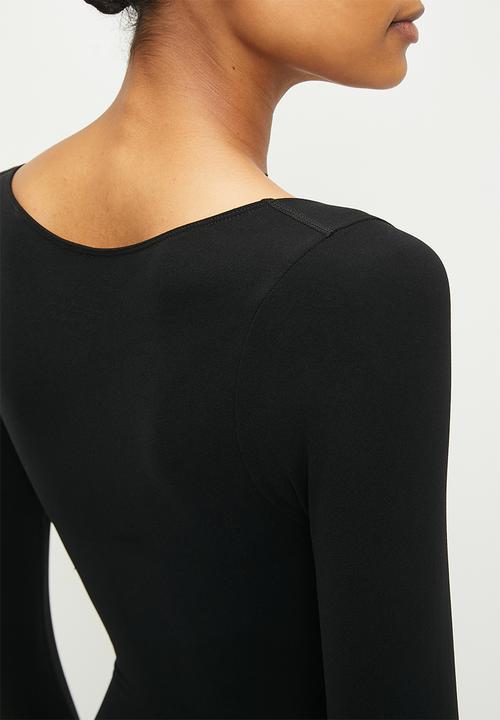 Easy Curves Shapewear - Sculpt longsleeve v-neck bodysuit - black