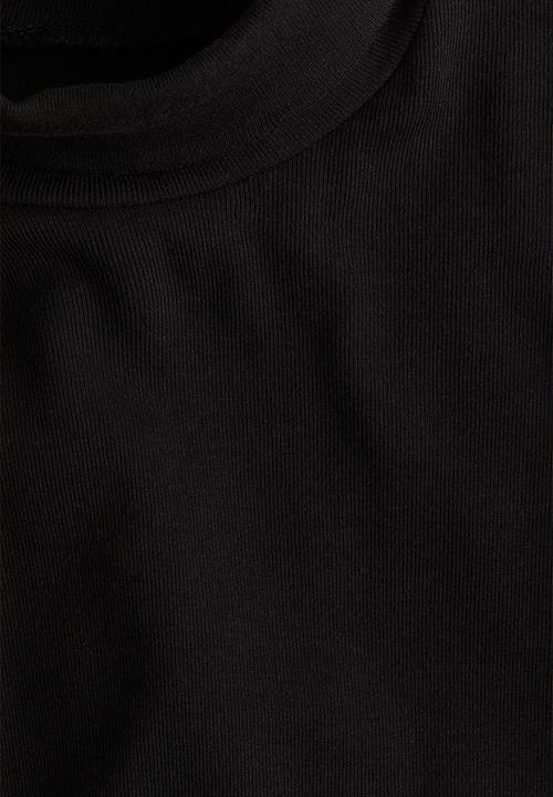 H&M - Cotton polo-neck top - black