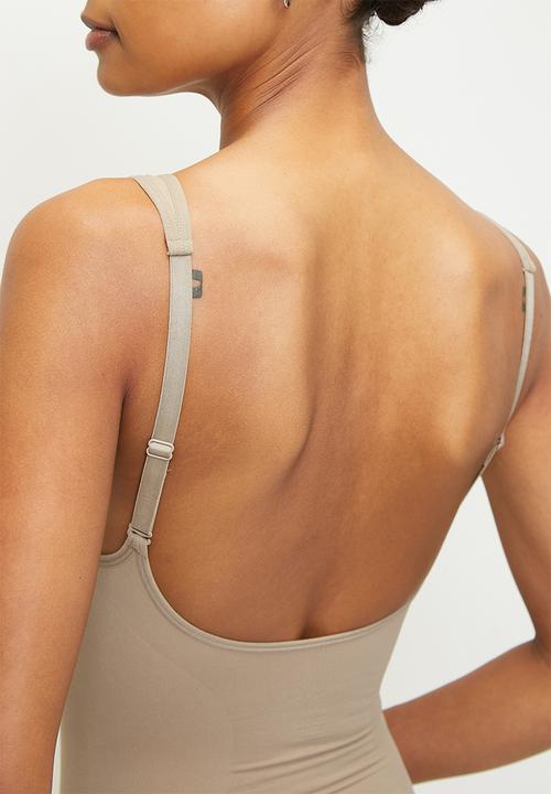 Easy Curves Shapewear - Zipped sculpting brief bodysuit - beige