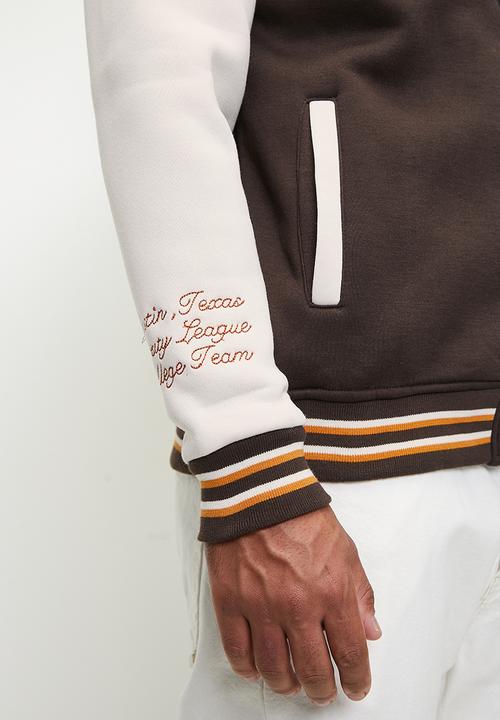 Brave Soul - College Bomber Jacket- Bitter Chocolate