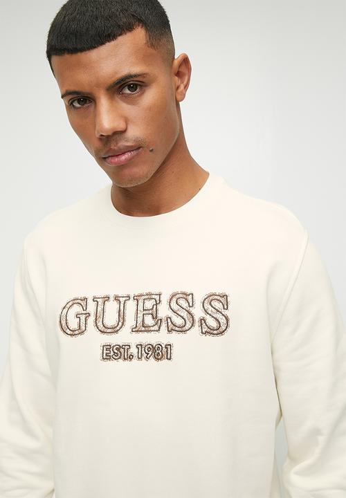 GUESS - Cn basic logo sweatshirt - vanilla cream