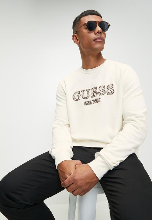 GUESS - Cn basic logo sweatshirt - vanilla cream