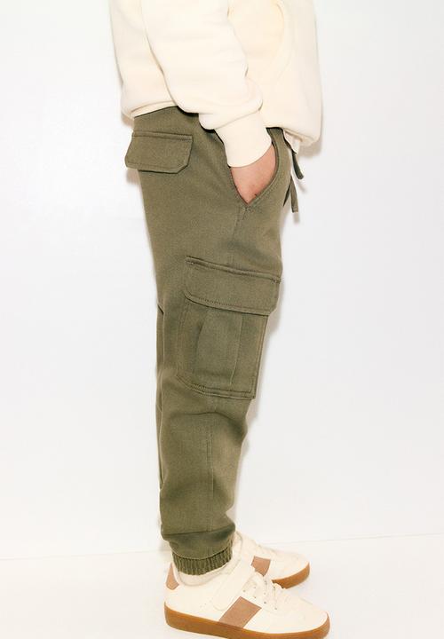 H&M - Cargo joggers - dark khaki green