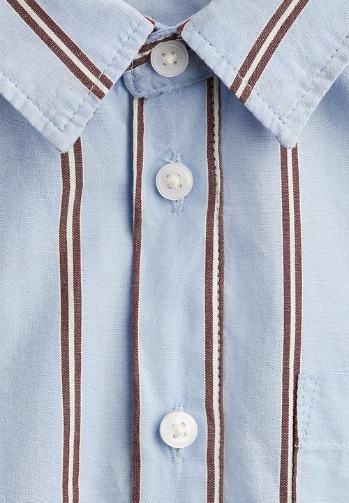 H&M - Cotton shirt - light blue/striped