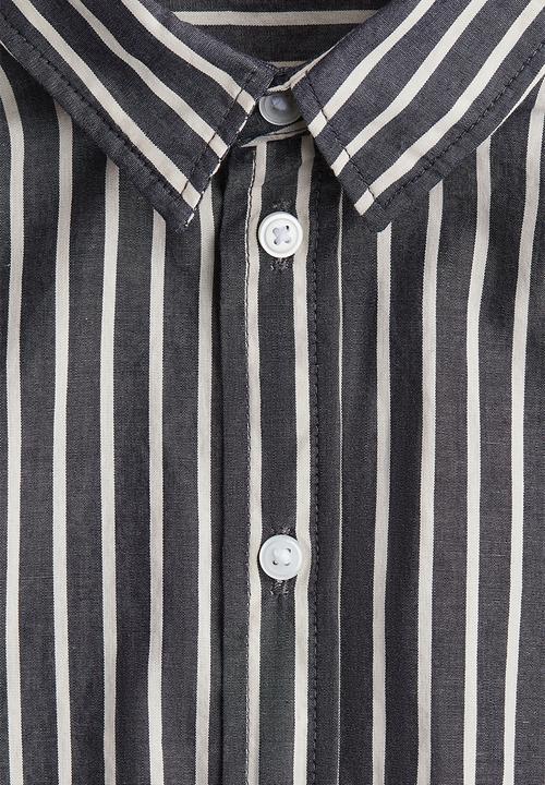 H&M - Cotton shirt - navy blue/striped 