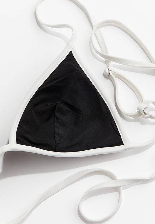 H&M - Padded triangle bikini top - black & white
