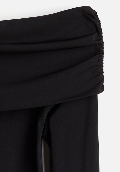 H&M - Gathered off-the-shoulder top - black
