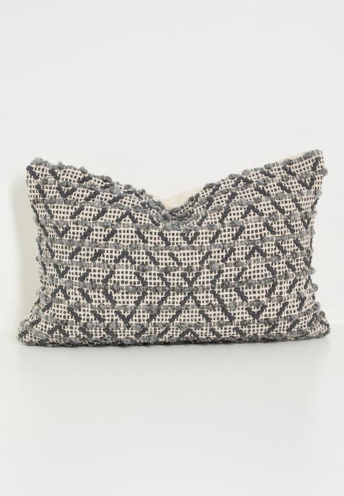 Diamond woven cushion cover - charcoal