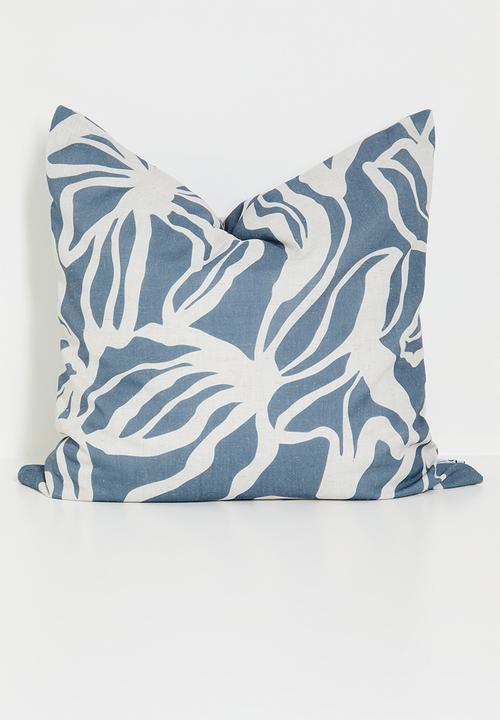 Folia printed cushion cover - blue