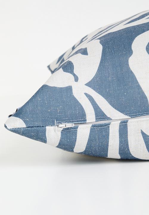Sixth Floor - Folia printed cushion cover - blue