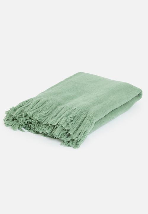 Sixth Floor - Faux Mohair Throw - Sage