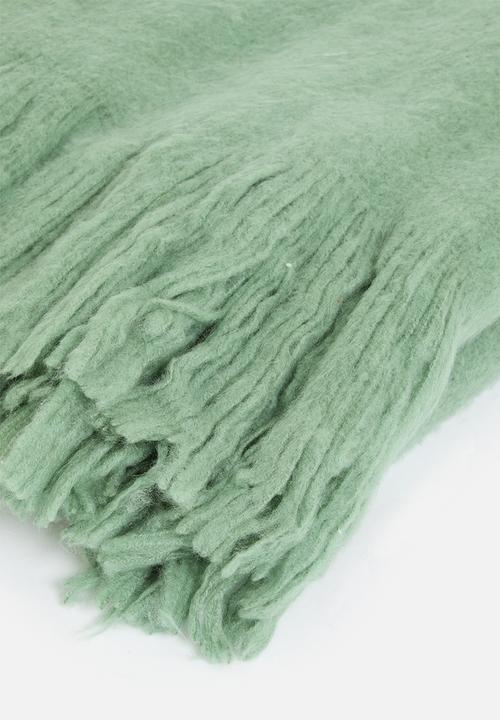 Sixth Floor - Faux Mohair Throw - Sage