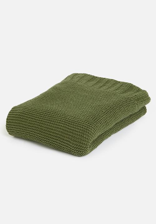 Sixth Floor - Knitted Throw - Olive