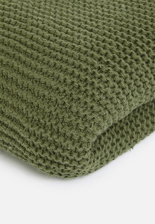 Sixth Floor - Knitted Throw - Olive
