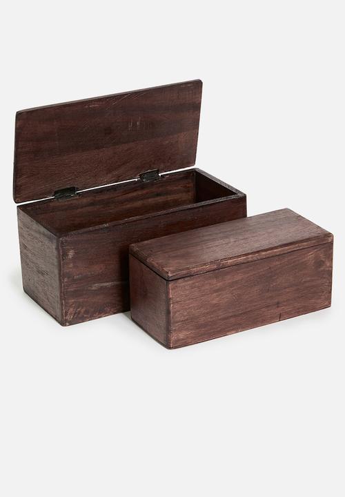 Storage Solutions - Box set 2pcs mango wood - nesting