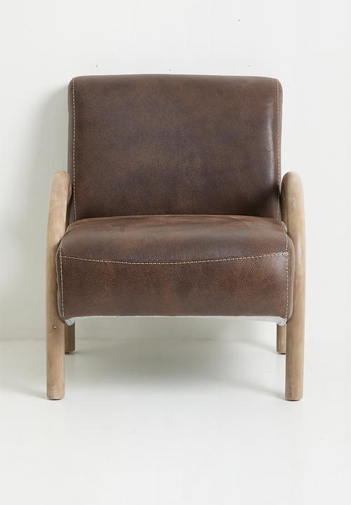Sixth Floor - Archie occasional chair genuine leather - andes brown