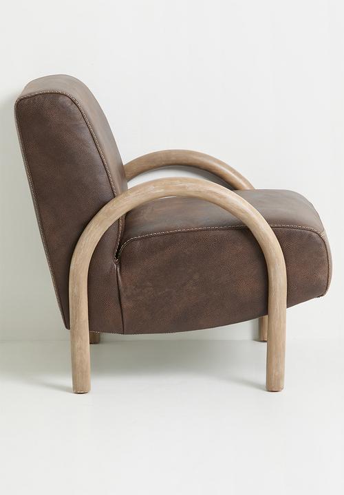 Sixth Floor - Archie occasional chair genuine leather - andes brown