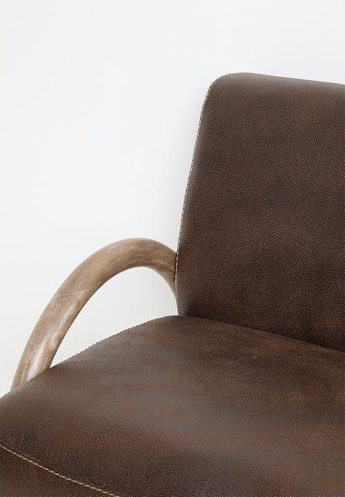 Sixth Floor - Archie occasional chair genuine leather - andes brown