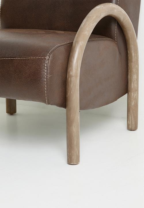 Sixth Floor - Archie occasional chair genuine leather - andes brown